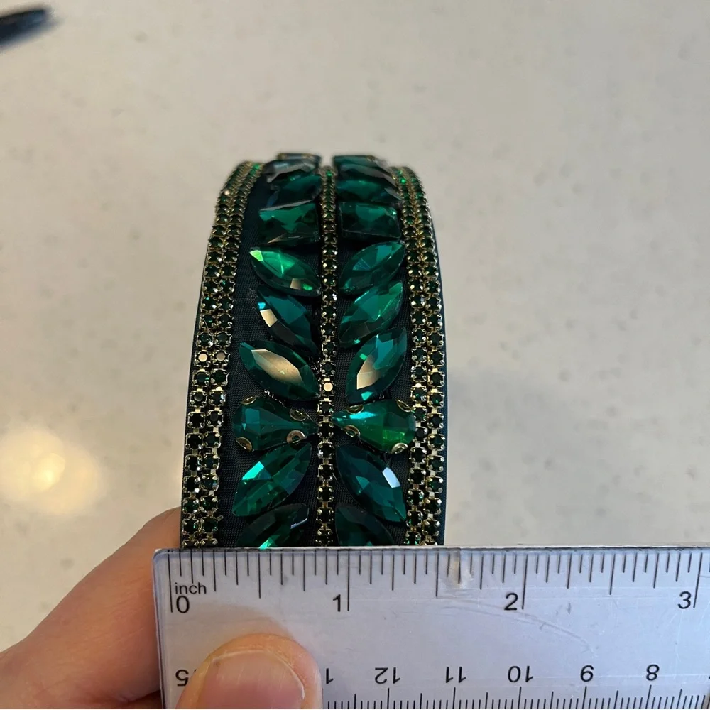 Emerald‎ green color rhinestones Headband
